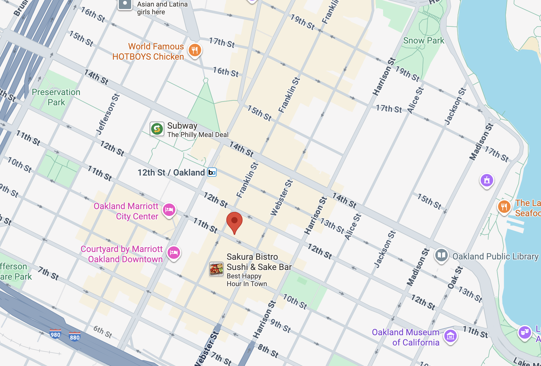 Oakland location map